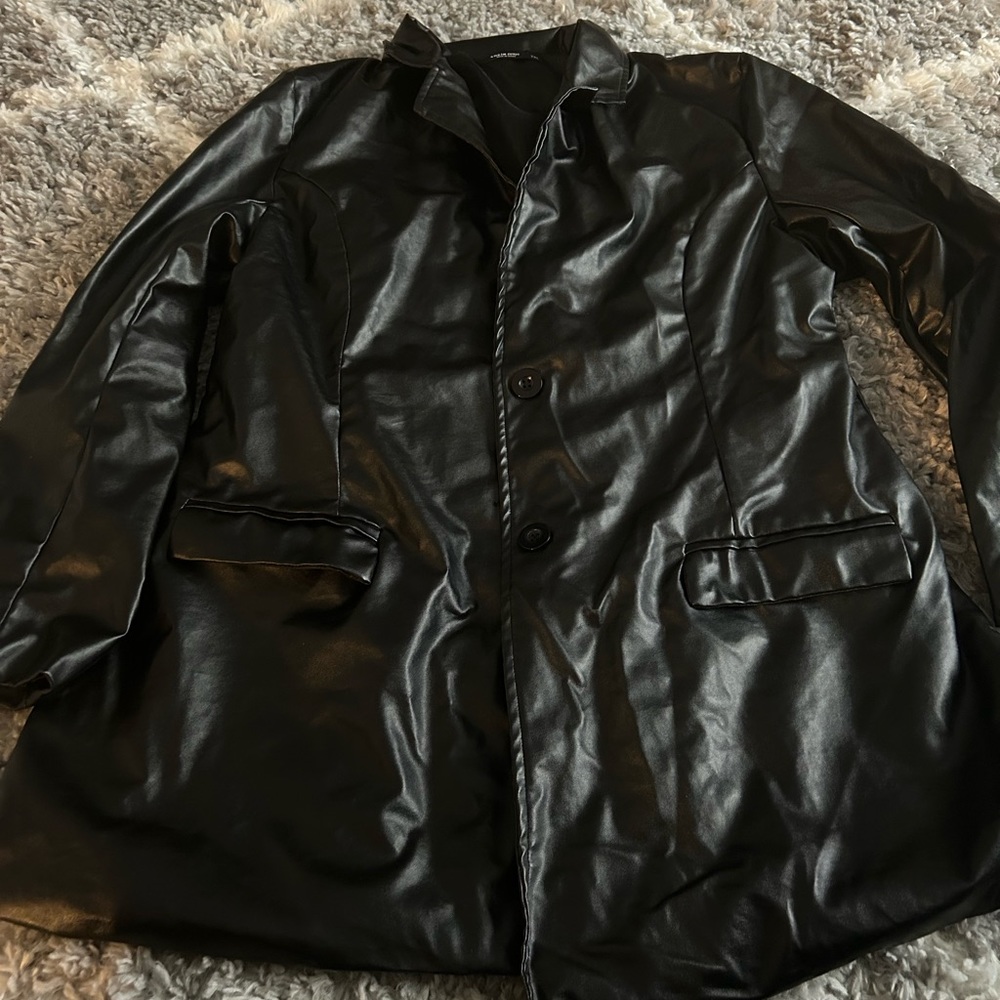 Black pleather blazer